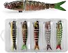 Joint Lure, Slow Sinking, Set of 5, Lifelike Articulated Design, Realistic Fishing, Saltwater Fishing, River Fishing, Bass Fishing, Rock Fish, Trout, Sea Bass, Flounder, Bass, Saltwater and