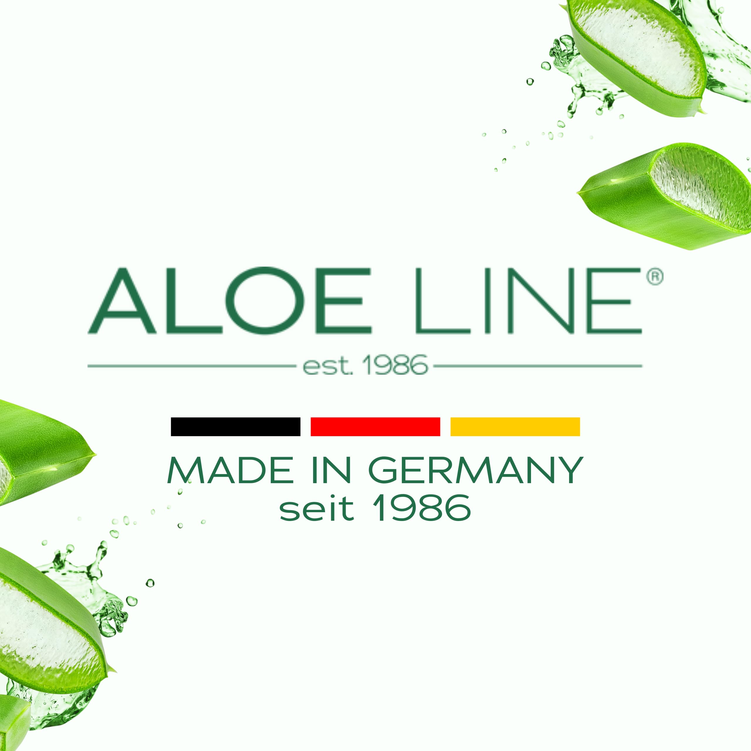 'Aloe Vera Gel 99% "Aloe Line (2 x 150 ml) | dermatológicamente Probado para los & pelo – iasc Certificado Aloe Vera cultivado Cultivo ecológico) – Calidad con garantía de satisfacción total – sin aroma de & colorantes, sin parabeno, sin mineralöle – Fabr