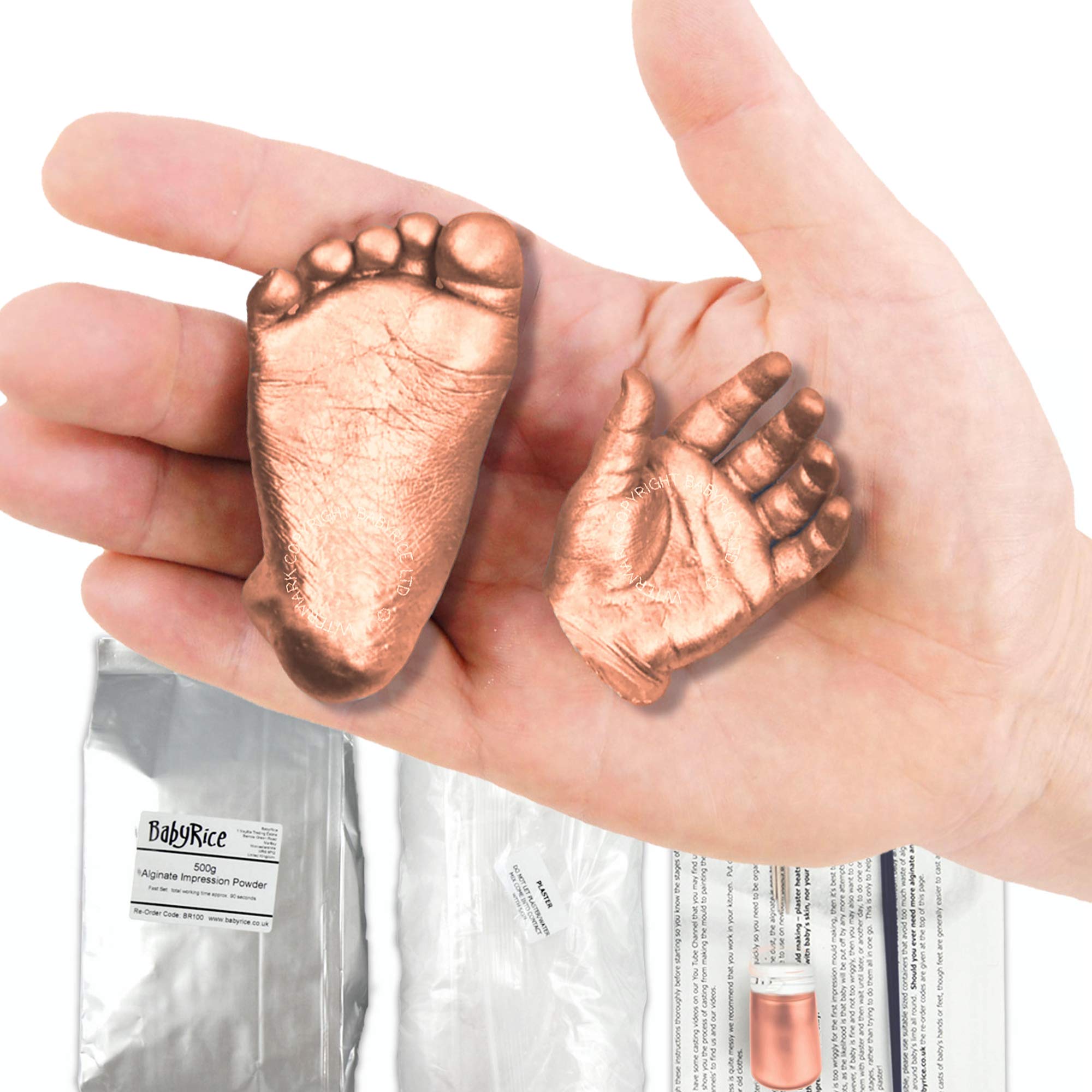 BabyRice Baby Casting Kit to Make 3D Hand and Foot Plaster Casts (Copper) โ image 1