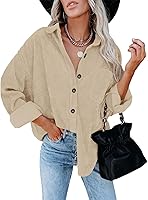 Vista 3 de ZOLUCKY Chaqueta de manga larga con botones para mujer, talla grande, blusas