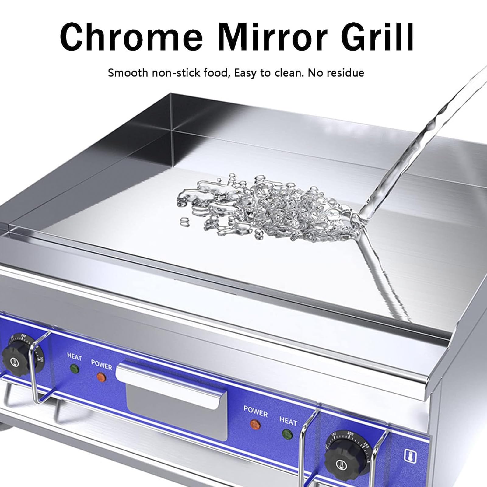 21.6 "X15.7 Encimera Eléctrica Comercial Plancha Plana De Servicio Pesado con Plancha De Hierro Grueso De 10 Mm Antiadherente Placa De Cromo para Uso En Restaurantes 220V/ 5000W