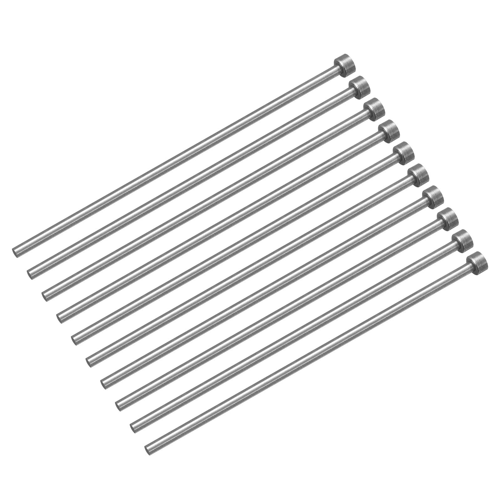 uxcell 10Pcs Straight Ejector Pins, 4mm (0.16") Dia. SKD61 Round Tip Punch 150mm (6") Long for Mechanical Maintenance