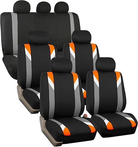 Miniatura 10 de Fundas para asientos en 3 filas modernas de alta calidad FH GROUP FH-FB033217 color beige y negro, para la mayoría de los autos, camionetas, SUV y