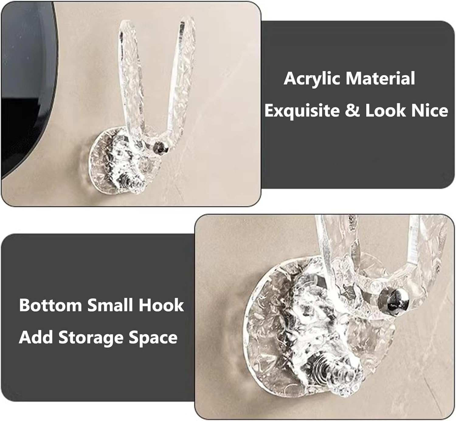 Hair Accessories Organizer Holder, 2 Pcs Headband Holder Organizer for Girl, Clear Acrylic Bow Holder，Bracelet Holder and Necklace Display(Gold)