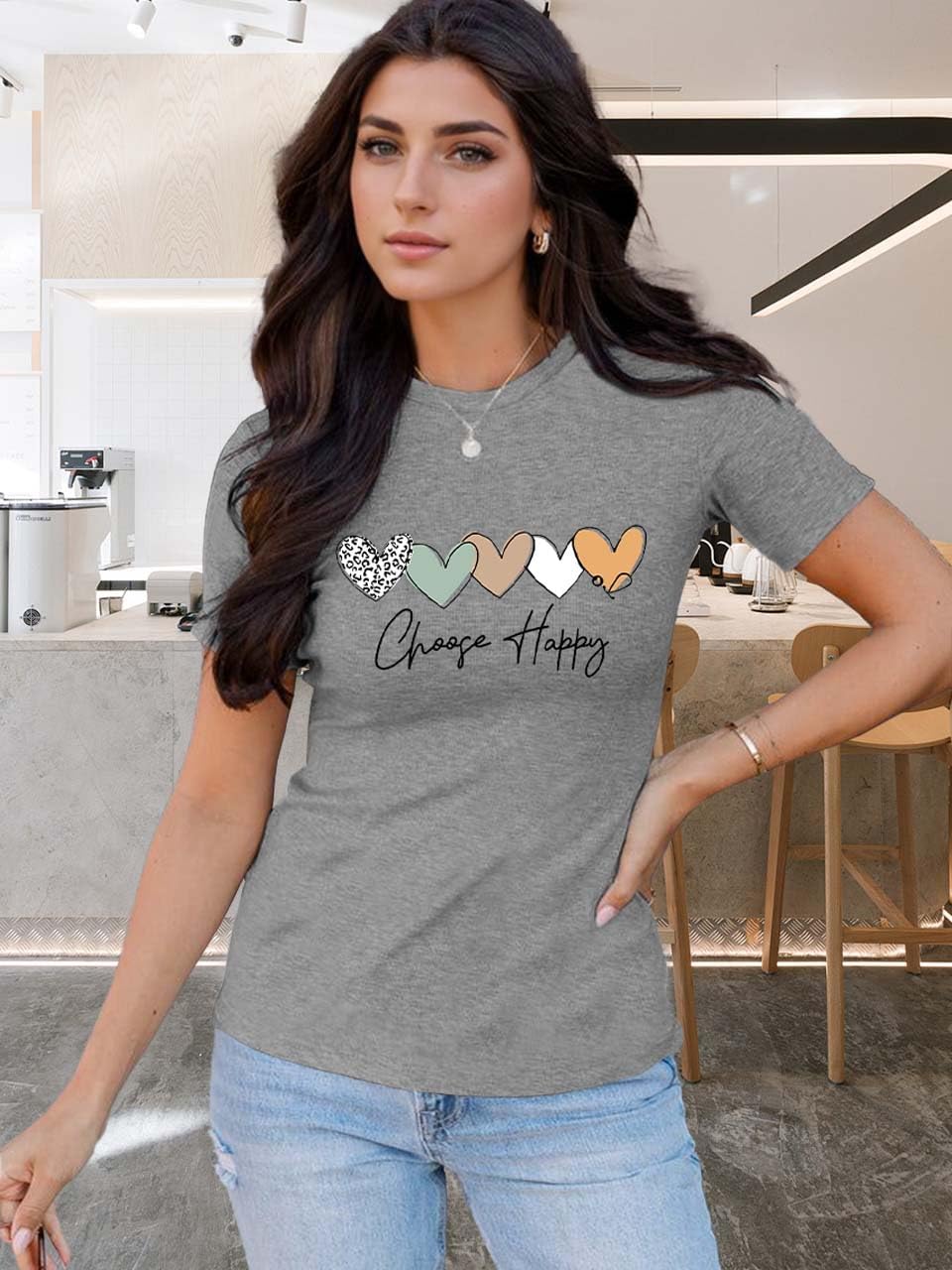 Be Kind T Shirts Women Graphic Blessed Teacher Shirt Short Sleeve Inspirational Heart Print Graphic Tees - Image 3