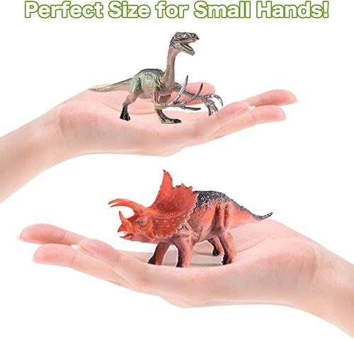 Miniatura 5 de Juguetes de dinosaurio para niños de 3 a 5 años, 45 figuras realistas de dinosaurios jurásicos con huevos, árboles y valla para crear un mundo de