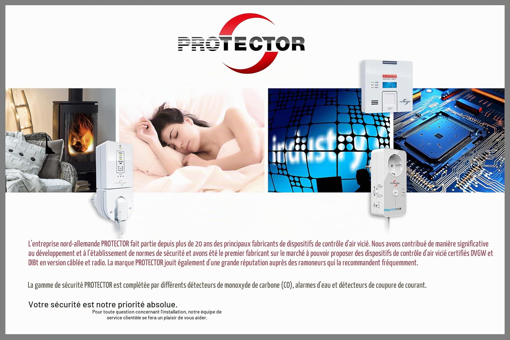Protector 15021 Détecteur deau avec capteur Externe sur Secteur
