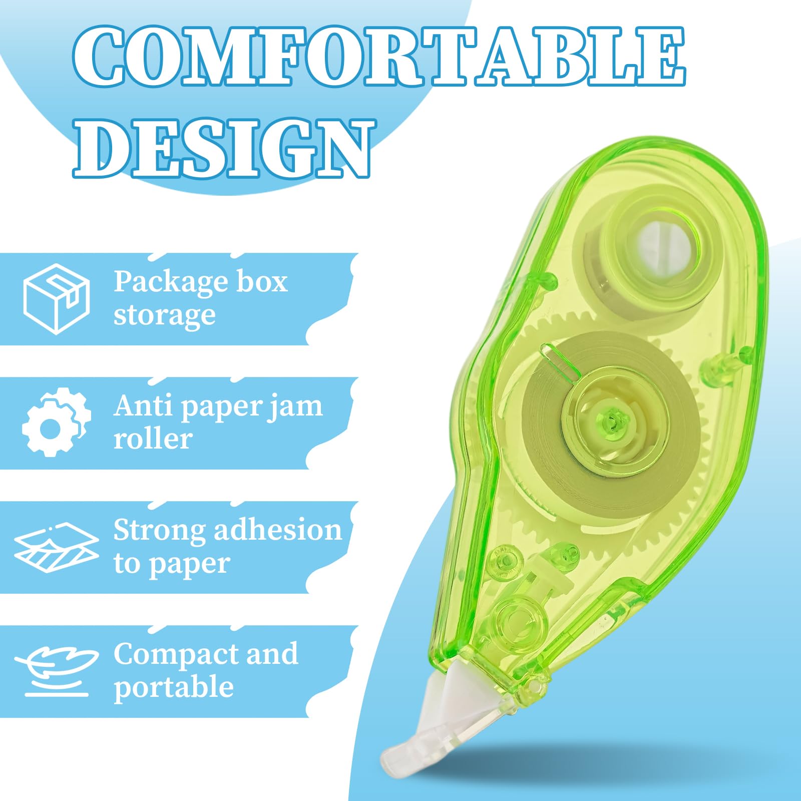 sundee Ergonomic Mini Correction Tape, Ideal for Students, Offices and Art Projects, Ensuring Precise and Neat Corrections(18ps) - Image 3