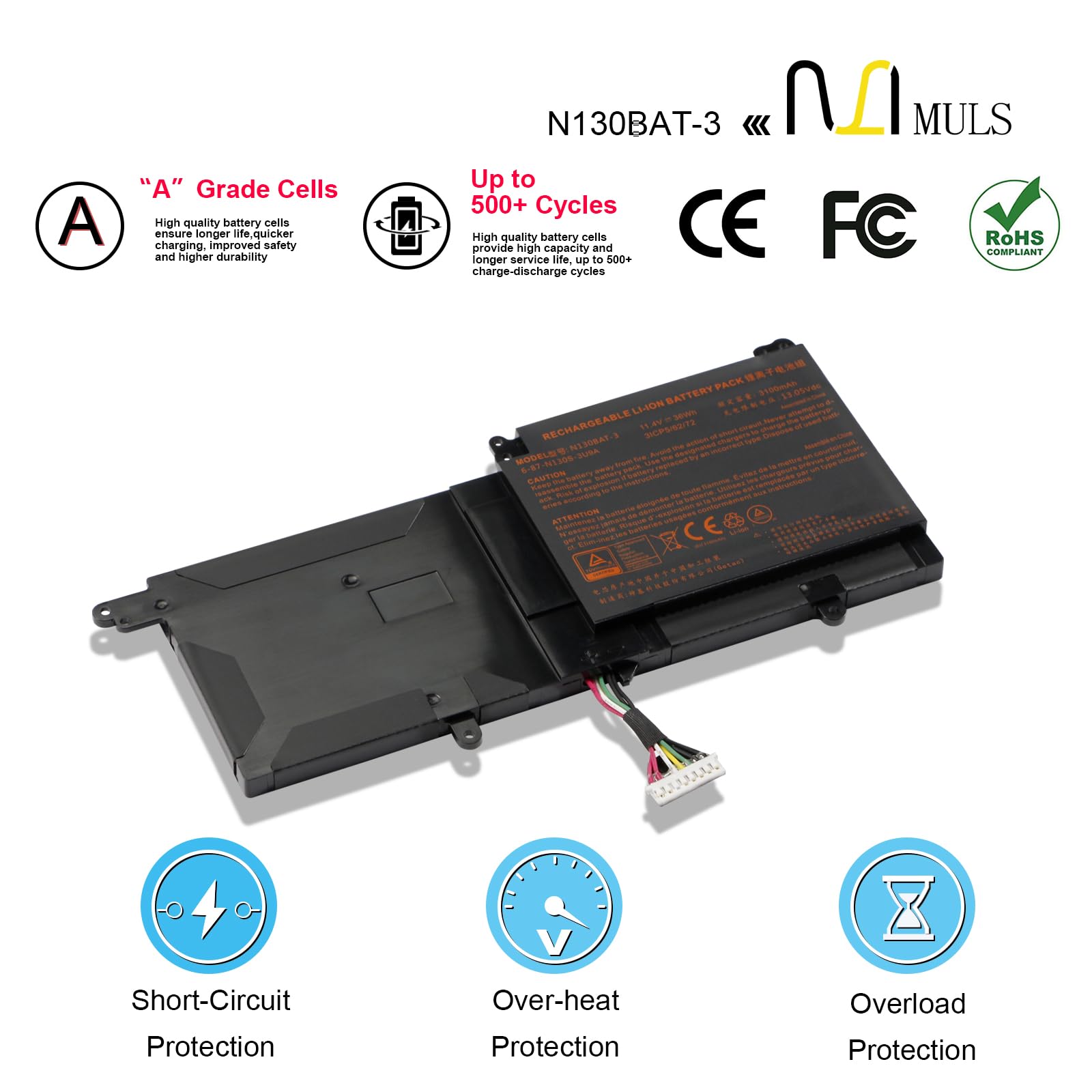 K KYUER N130BAT 3 Batterij voor Clevo N130BU N130WU N131BU N131WU N141ZU N151ZU Sager NP3130 Haier lingyue S4 Tuxedo InfinityBook Pro 13 V2 14 V3 Galago pro 2 3 Series 6 87 N130S 3U9 6 87 N130S 3U9A