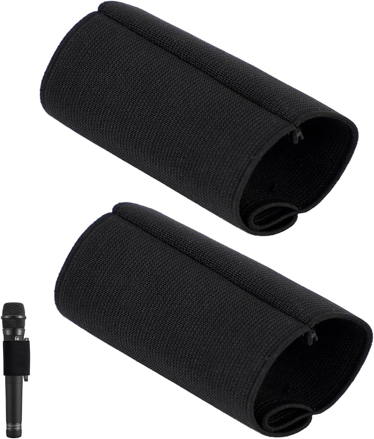 2pcs Hand Microphone Elastic Sleeves,Mic Cover Black Microphone Sleeve for Sony TX650/TX660 Recorders Microphone Protector for Microphone Accessories