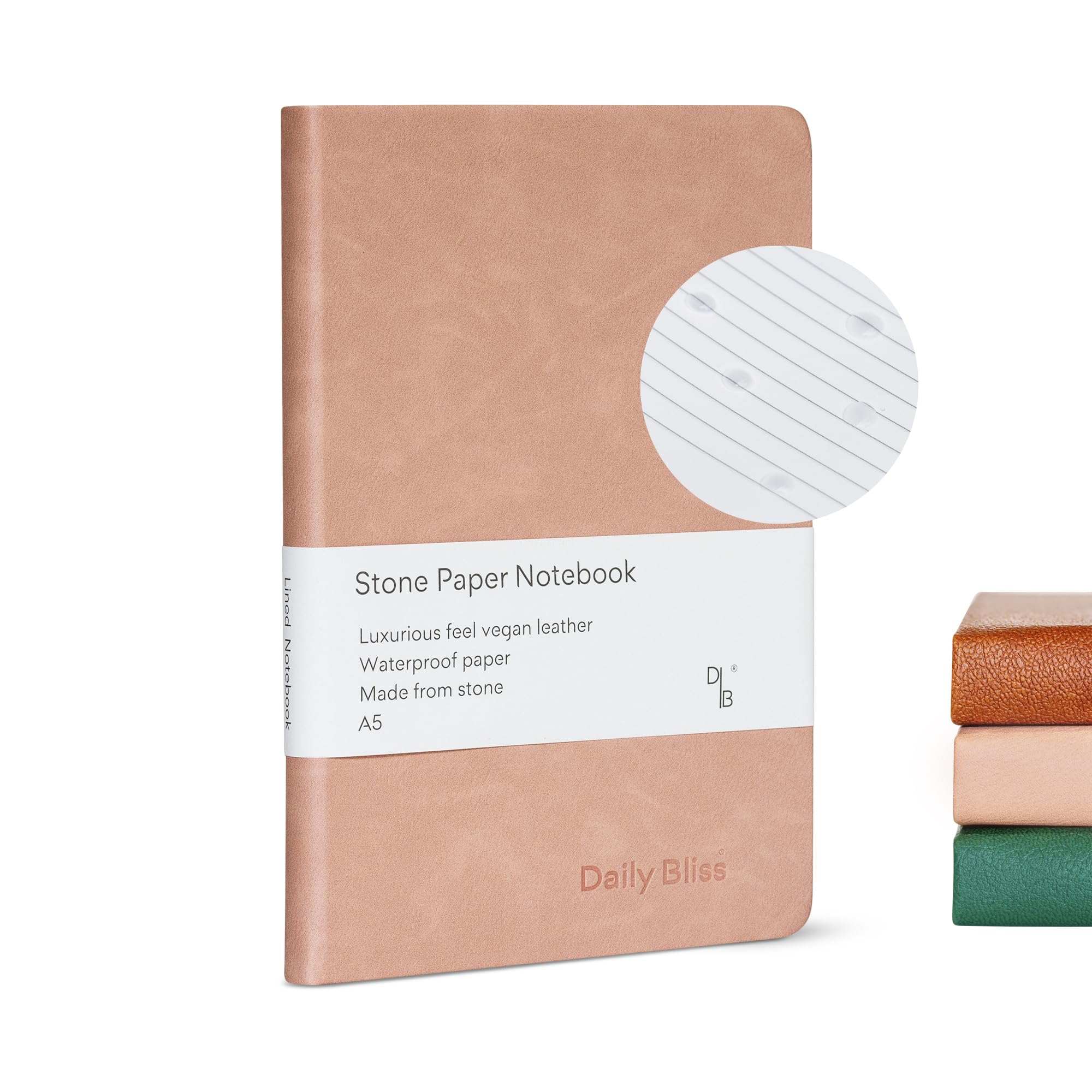 Photo 1 of **DAMAGED**
Daily Bliss Stone Paper Journal Premium A5 Hardcover Vegan Leather Notebook Journal | 160 Pages | Premium Quality Professional Notebook For Men and Women |Comes With Gift Box Waterproof Notebook