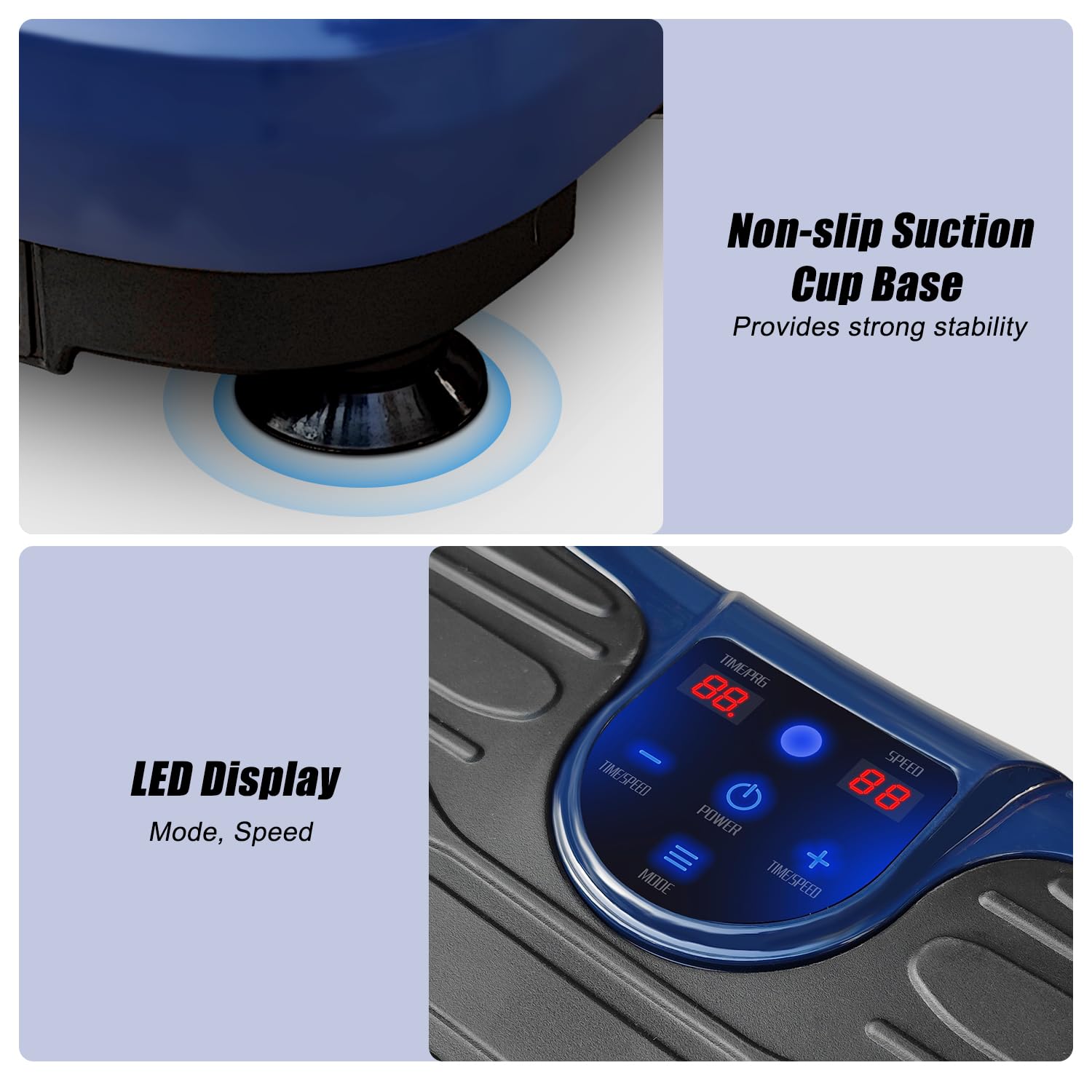 Triclicks Fitness Pedane Vibranti Ultra Slim , Piattaforma Vibrante , Fitness Pedana Vibrante e Oscillante | Altoparlanti Bluetooth | 2 Elastici | Telecomando | Musica | 180 Livelli | Portatile