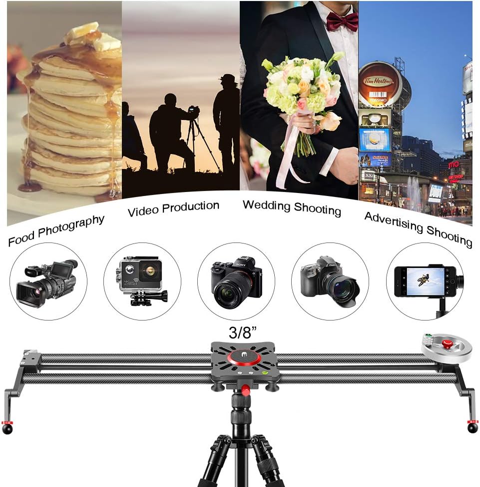 Suреr Dеаl Prоduсt GVM Camera Slider,31”/80cm Adjustable Carbon Fiber Dolly Rail Track Stabilizer Sturdy Video Shot Slider with 6 Bearings for DSLR Camera DV Video Movie and Photography Bеѕt Dеаl GVM Camera Slider,31”/80cm Adjustable Carbon Fiber Dolly Rail Track Stabilizer Sturdy Video Shot Slider with 6 Bearings for DSLR Camera DV Video Movie and Photography