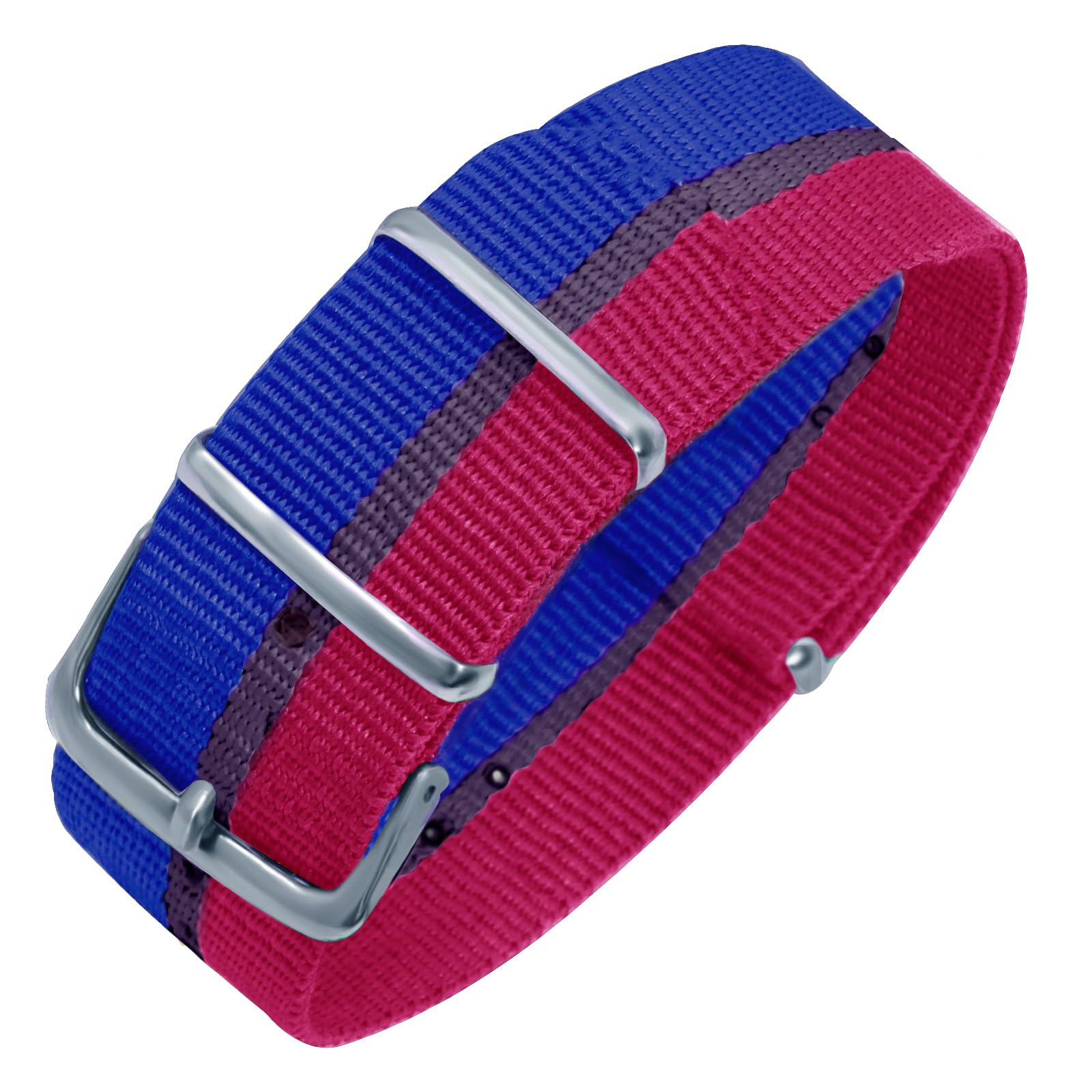 mintolex LGBT Pride Bracelet for Bisexual Lesbian Gay LGBTQ Pride Bracelets Handmade Nylon Adjustable Wristband Watch Band Rainbow Bracelets for Women Men Parade Bulk Multiple Pack - A-1pc Bisexual