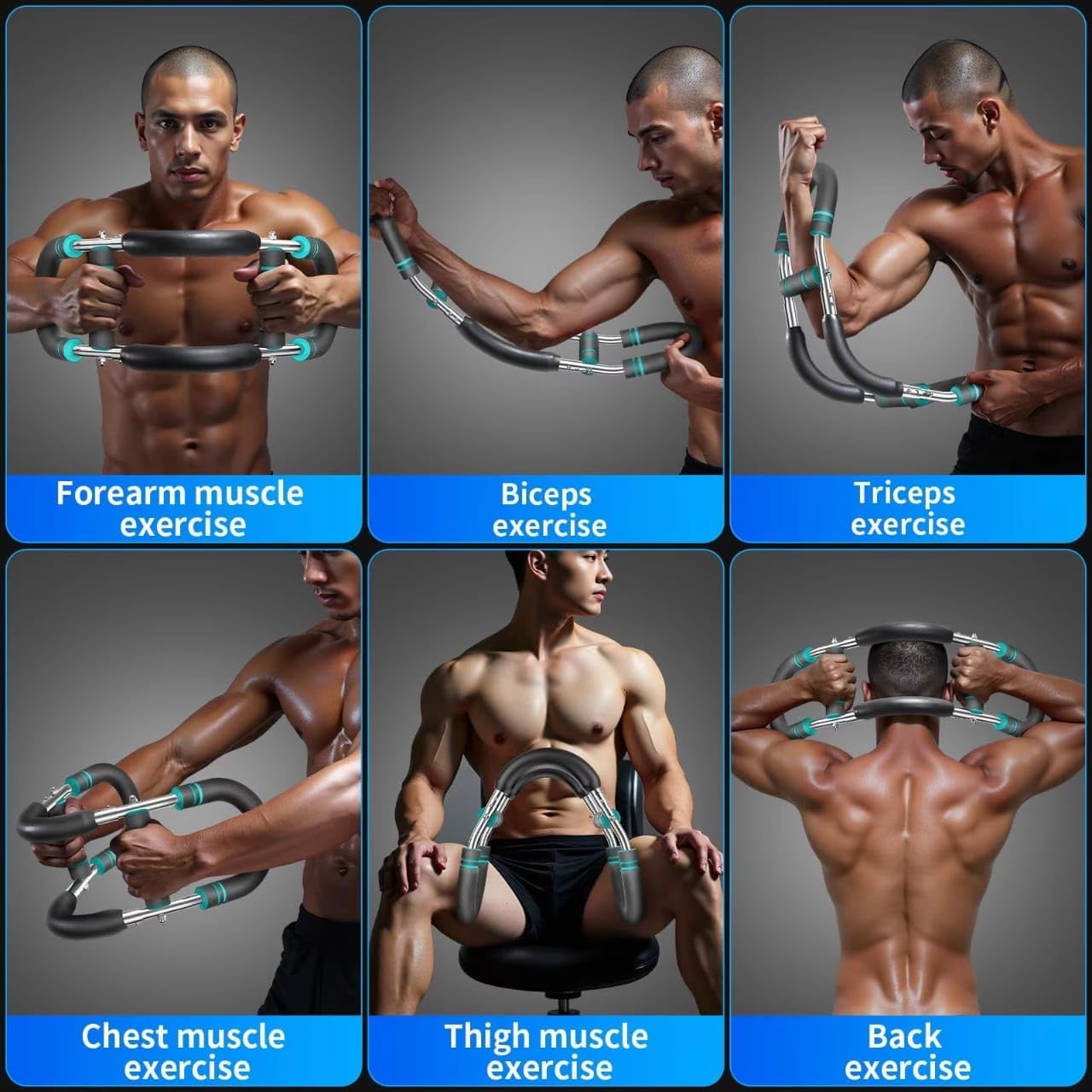 Wrist and Forearm Strengthener, Arm Exercise Training Device, 4 Springs with 3-Level Adjustable Resistance, Dual Pair of Springs (20–60 LBS and 60–110 LBS), Portable Home Gym Arm Exerciser