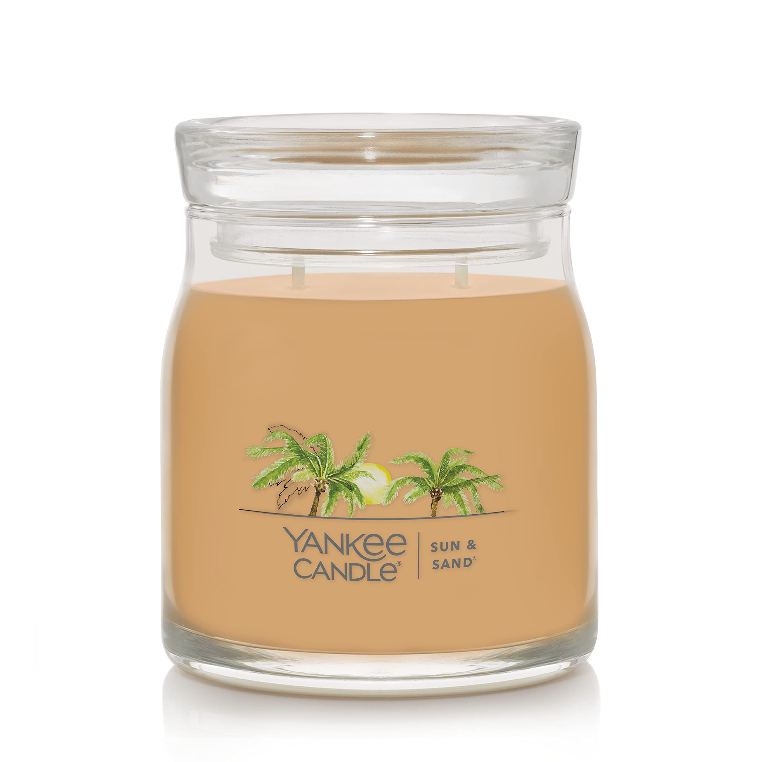 Yankee Candle Sun & Sand Scented, Signature 13oz Medium Jar 2-Wick Candle, Over 35 Hours of Burn Time