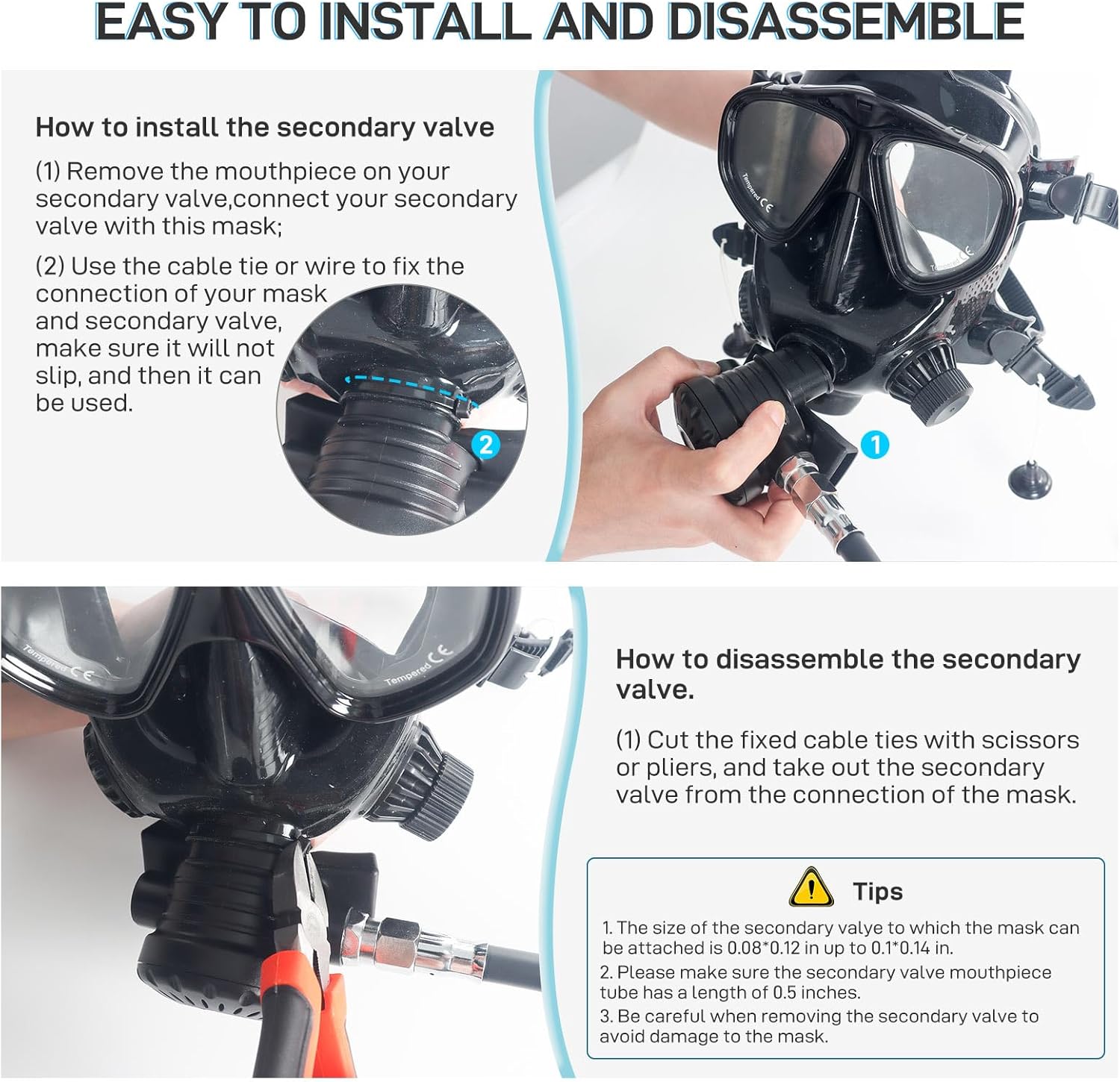 SMACO S400 Mini Scuba Tank with 1L Capacity Support Underwater Breathing Scuba Tank Detachable Diving Mask Package for Working Underwater/Filming Underwater