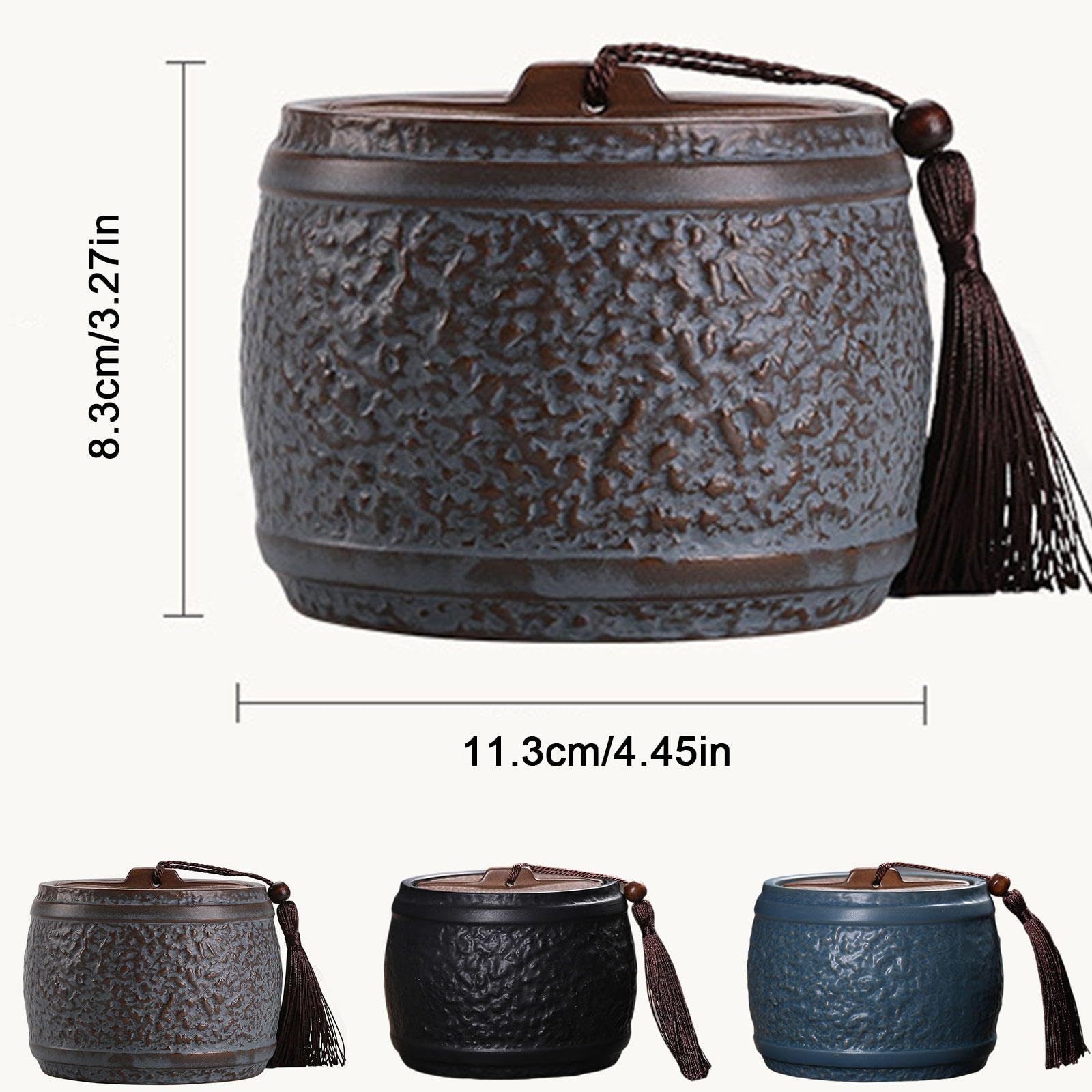 Urna dla zwierząt, Dekoracyjna ceramiczna mała urna na prochy ludzkie Popiół zwierząt domowych - pamiątkowa Pamiątka pogrzebowa(Brown)