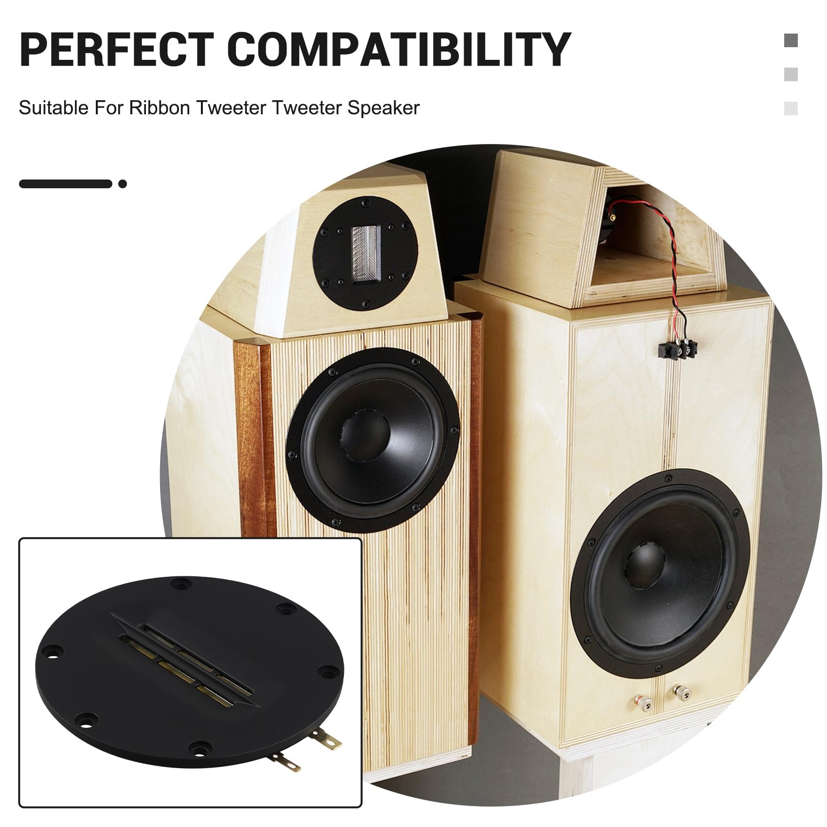 2Pcs 4-Inch Aluminum Ribbon Tweeter Horns - 8Ω 30W High Frequency Speakers