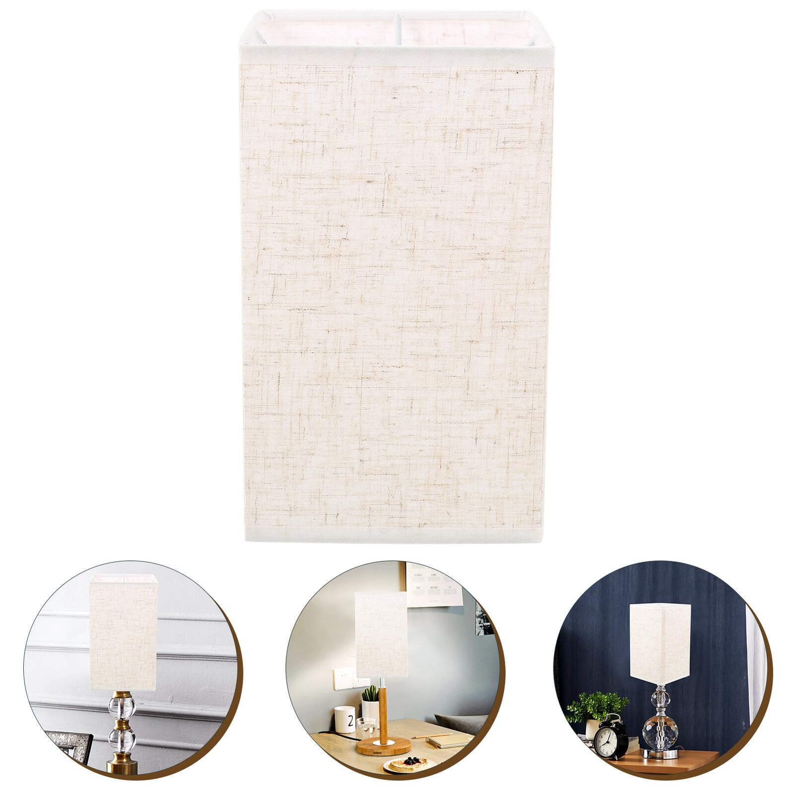 Pantalla Diseño Decorativo Base E27 de Lámpara de Tela Beige Ambiente Cálido para Lámpara de Pie y Pared para Dormitorio y Comedor