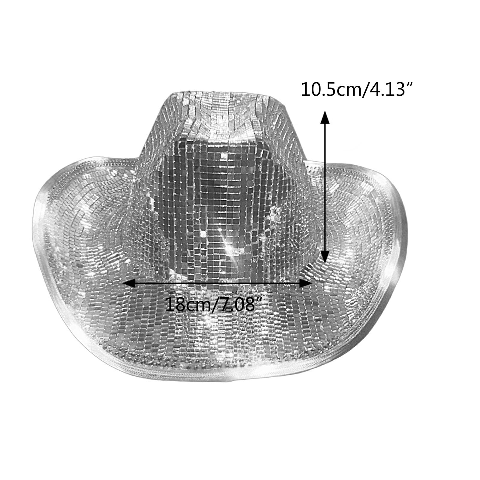 Cappello a specchio Palle da discoteca Cappello Palline glitterate Cowboy con paillettes DJ Glitter Specchio Cowboy da discoteca Stupendo