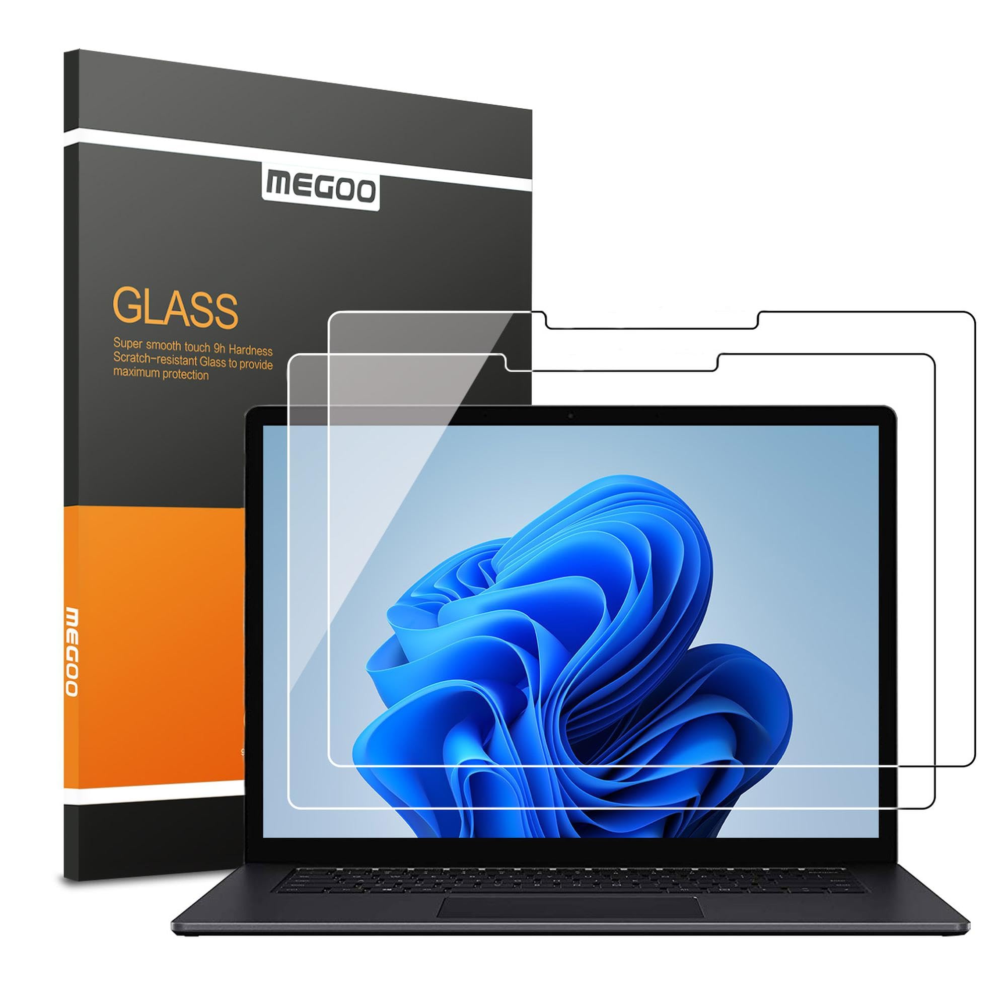 MEGOO [2 Piezas] Surface Laptop 5/Surface Laptop 4 Protector de Pantalla, Compatible con Microsoft Surface Laptop 3/2/1-13.5 pulgadas,Dureza 9H/Instalación Fácil