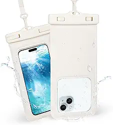 Bolsa de telefone à prova d'água flutuante, 2 pacotes à prova d'água para iPhone 13 14 15 16 Pro Max, IPX8 sacos secos subaquáticos para celular férias praia piscina caiaque cruzeiro viagem essenciais