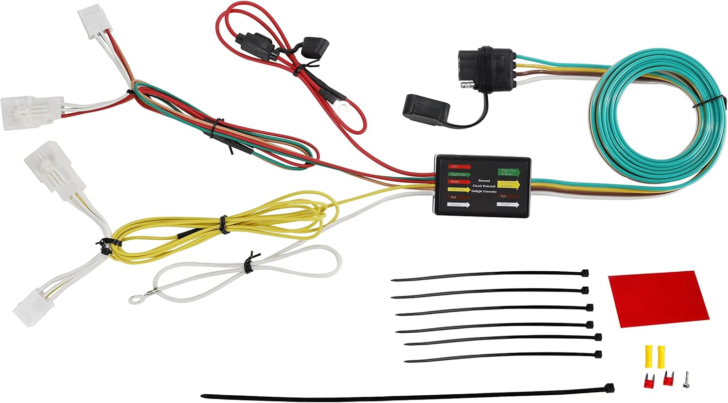 Oyviny Vehicle Side Custom 4 Way Trailer Wiring Harness for 2004-2015 Toyota Prius, Prius 56147 Tow Hitch 4-Way Flat Connector Pure Copper Wires