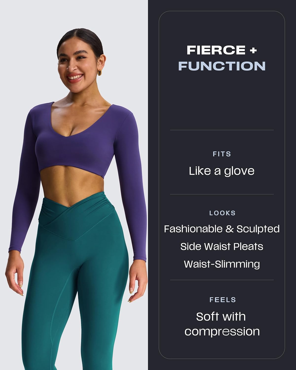 Aoxjox High Waisted Yoga Pants for Women Hidden Scrunch Cross-Waist Buttery Soft Crossover Workout Venus Leggings 26" - Image 5