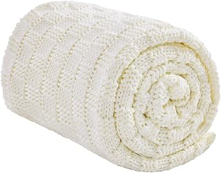 Wellfeel Knitted Weighted Blanket 12lbs 48x72 - No Beads, Breathable Cooling Chunky Knit for Hot Sleepers, Adult Heavy Blanket (Ivory White)