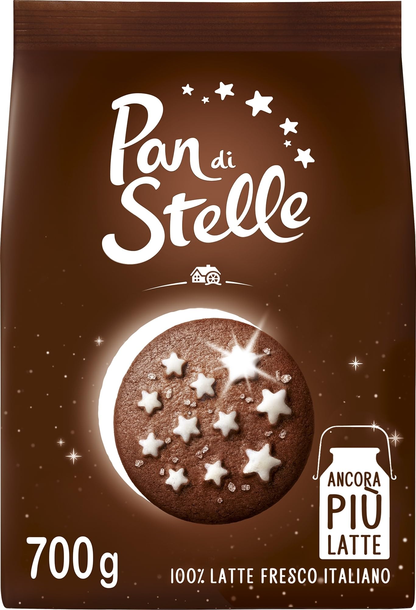 Pan di Stelle Biscotti Frollini con Cacao, Cioccolato e Latte Fresco Italiano, Colazione Ricca di Gusto, 700 g