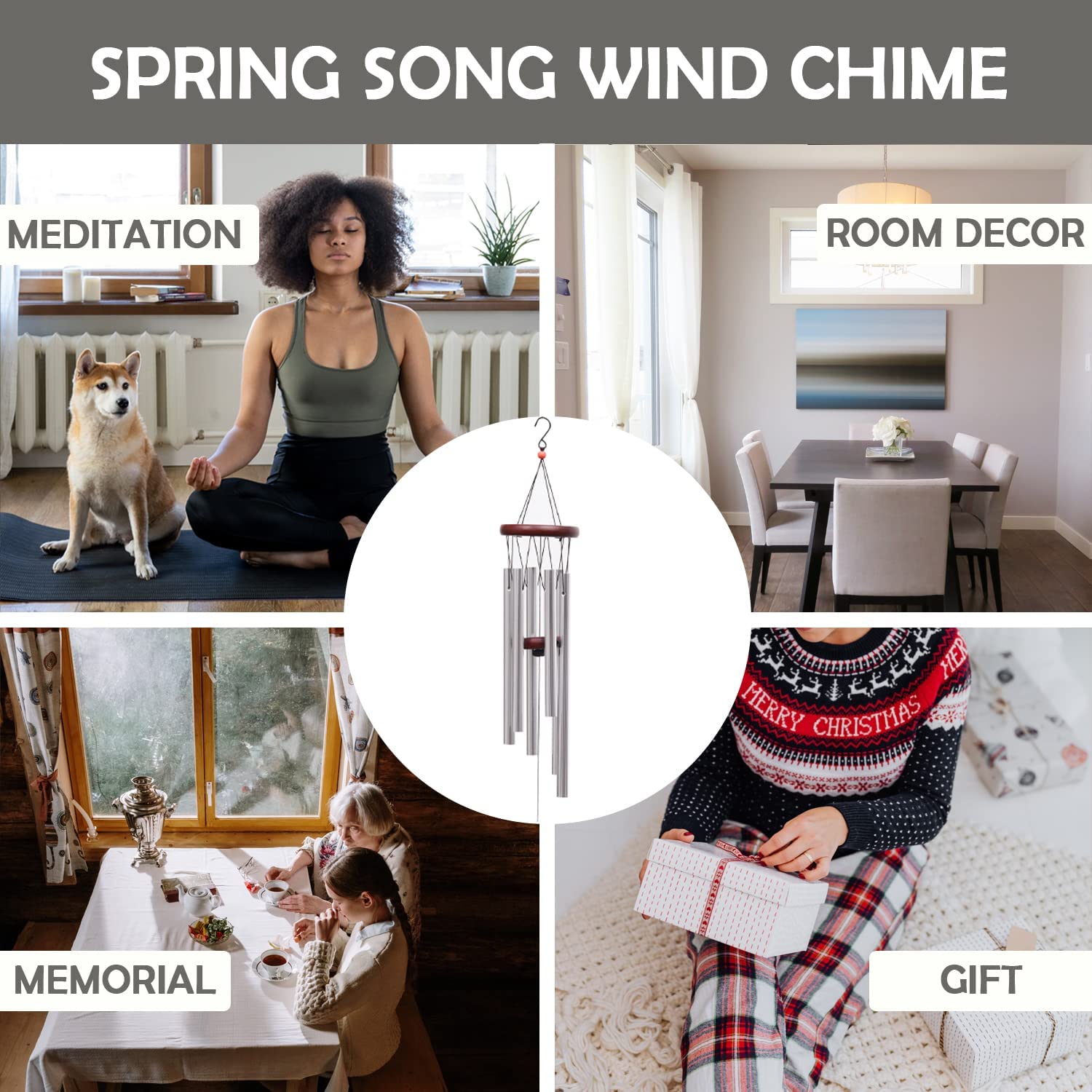 Amazon.co.jp: SPRING SONG 25インチ ウィンドチャイム 屋外屋内用