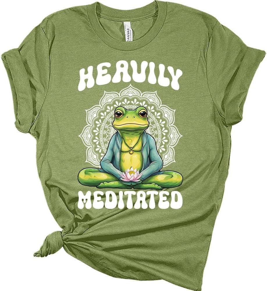 Women's Yoga Shirts Funny Workout Tops Cute Zen Animal Graphic Tees Short Sleeve Summer Tshirts for Women
