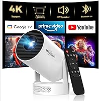 Vista 1 de Mini Projector with Wifi and Bluetooth, 4K Portable Projector with 5W Speaker, Auto Vertical Keystone&180 Rotatable, 200Ansi Moive Proyector for