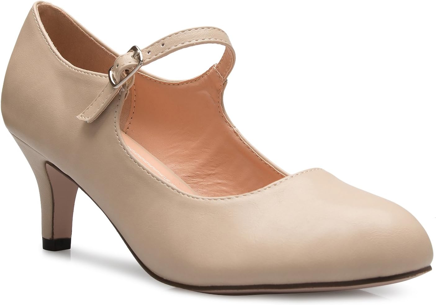 Olivia K Womens Classic Low Mid Heels Mary Jane Pumps - Adorable Round Toe Vintage Retro Shoes