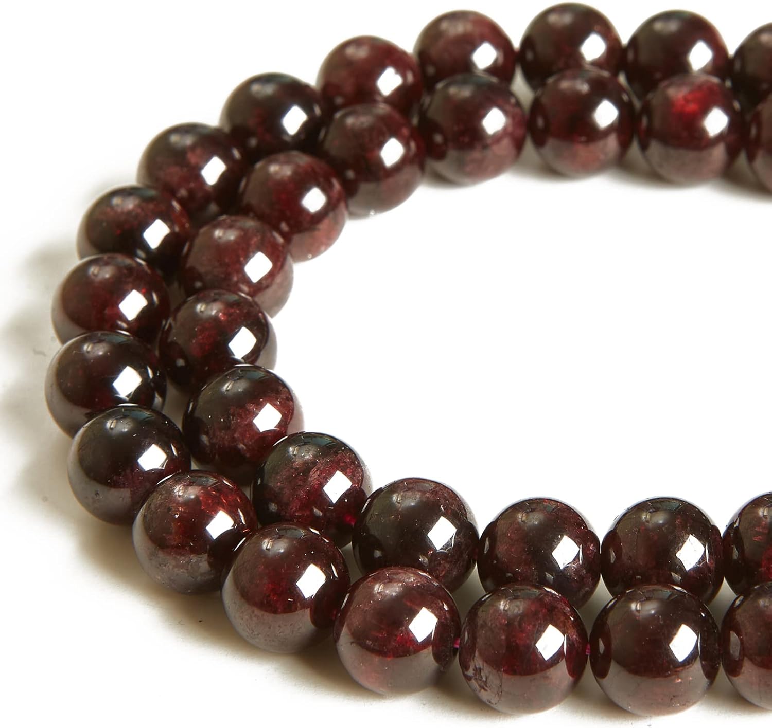 45pcs 8mm Garnet Beads Natural Gemstone Beads Round Loose Beads for Jewelry Making