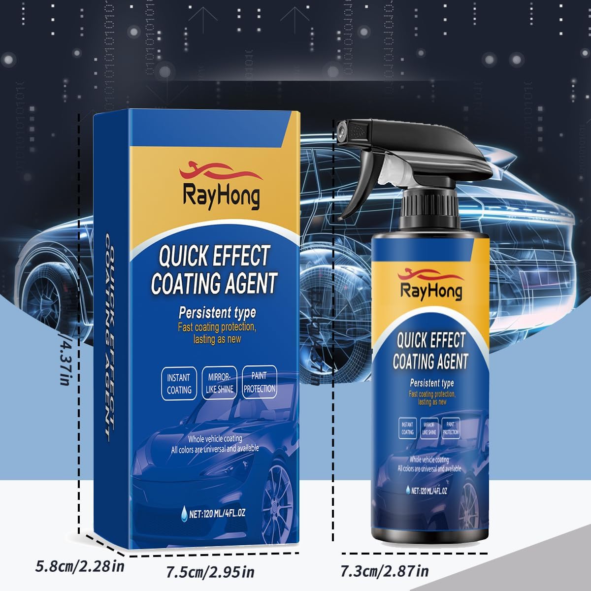 Advanced Car Quick-Acting Coating Agent Spray, Car Coating Spray, 2025 New Quick Effect Coating Agent, Scratch Wax Polish Sprays Waterless Wash, Oil Film Emulsion Glass Cleaner - Image 2