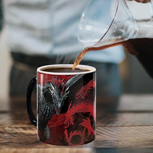 Miniatura 5 de Morphing Mugs Juego de Tronos Drogon Battle Una taza de cerámica que cambia de color de 11 oz Imagen revelada cuando se añade líquido CALIENTE!