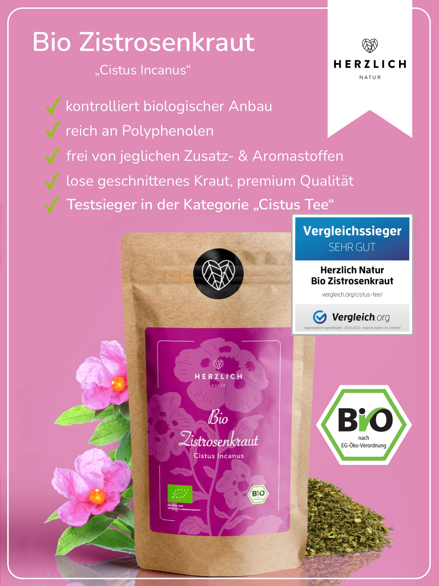 Cistus Incanus (Zistrose / Cistuskraut) - 10 Kg - Marque Buxtrade - Neuf