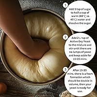 Vista 5 de Urban Platter Levadura seca activa 3.53 onzas (3.53 oz) Levadura de rápido crecimiento para hornear pan, pizza, pasteles y masa Grado