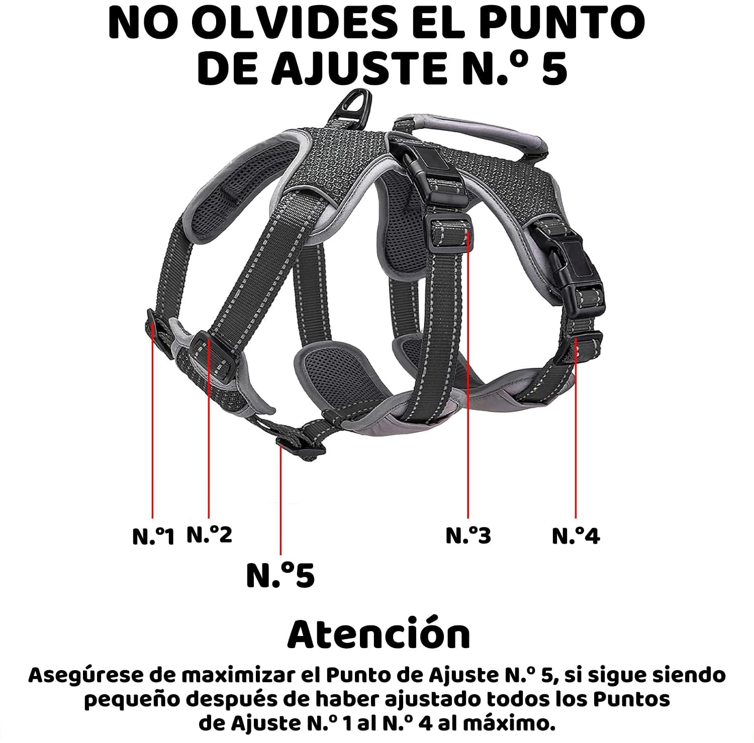Arnés de Apoyo Multiusos para Perro, a Prueba de Escape, Chaleco Reflectante Ajustable con Mango Duradero, arnés para Perros Grandes y Activos (Negro, L)