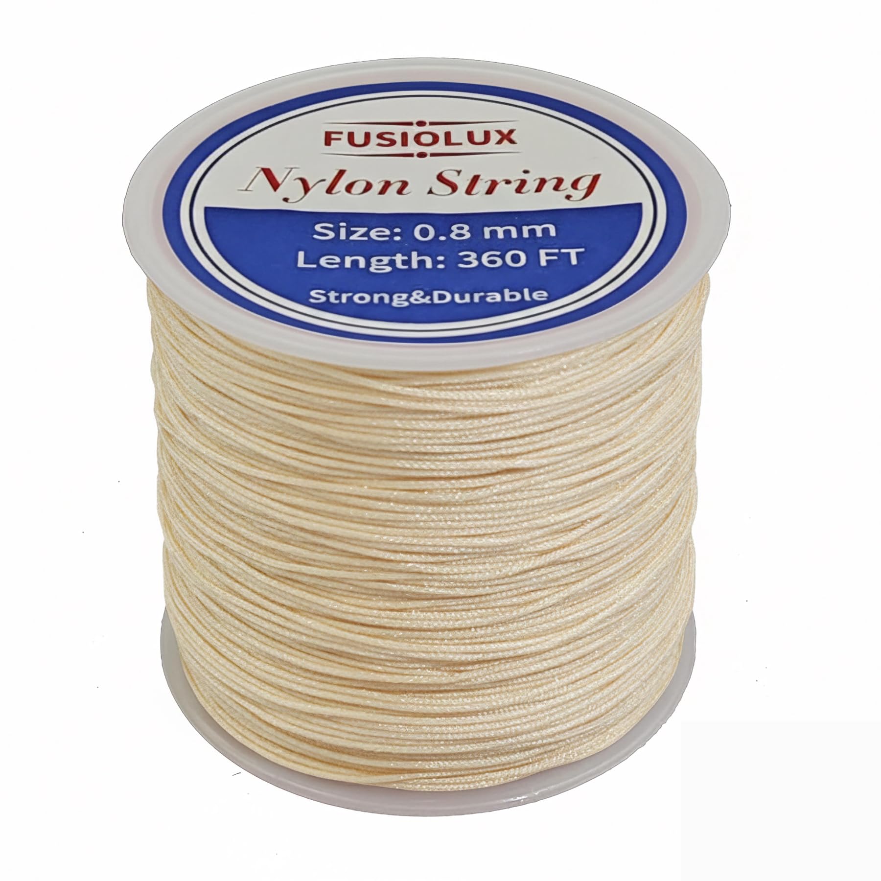 Photo 1 of 0.8mm Nylon Cord for Bracelet Making, Strong Non-Stretch Craft String for Braiding, Colorfast Nylon Braided Thread for DIY Bracelets, Macrame, Keychains, Dream Catchers (Warm Beige)