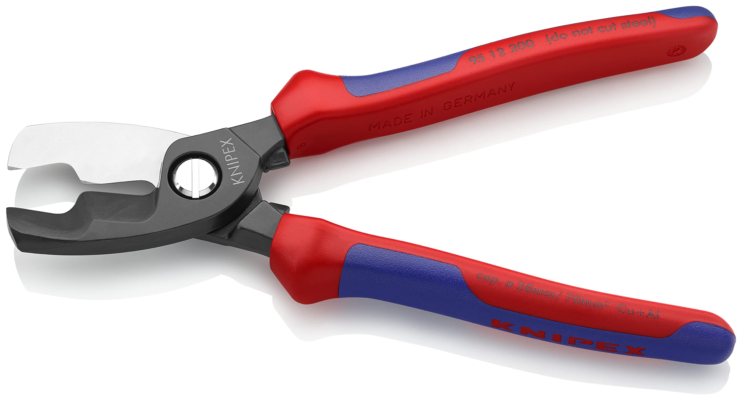 KNIPEX Kabelschere mit Doppelschneide mit Comfort-Griffen 200 mm, 95 12 200
