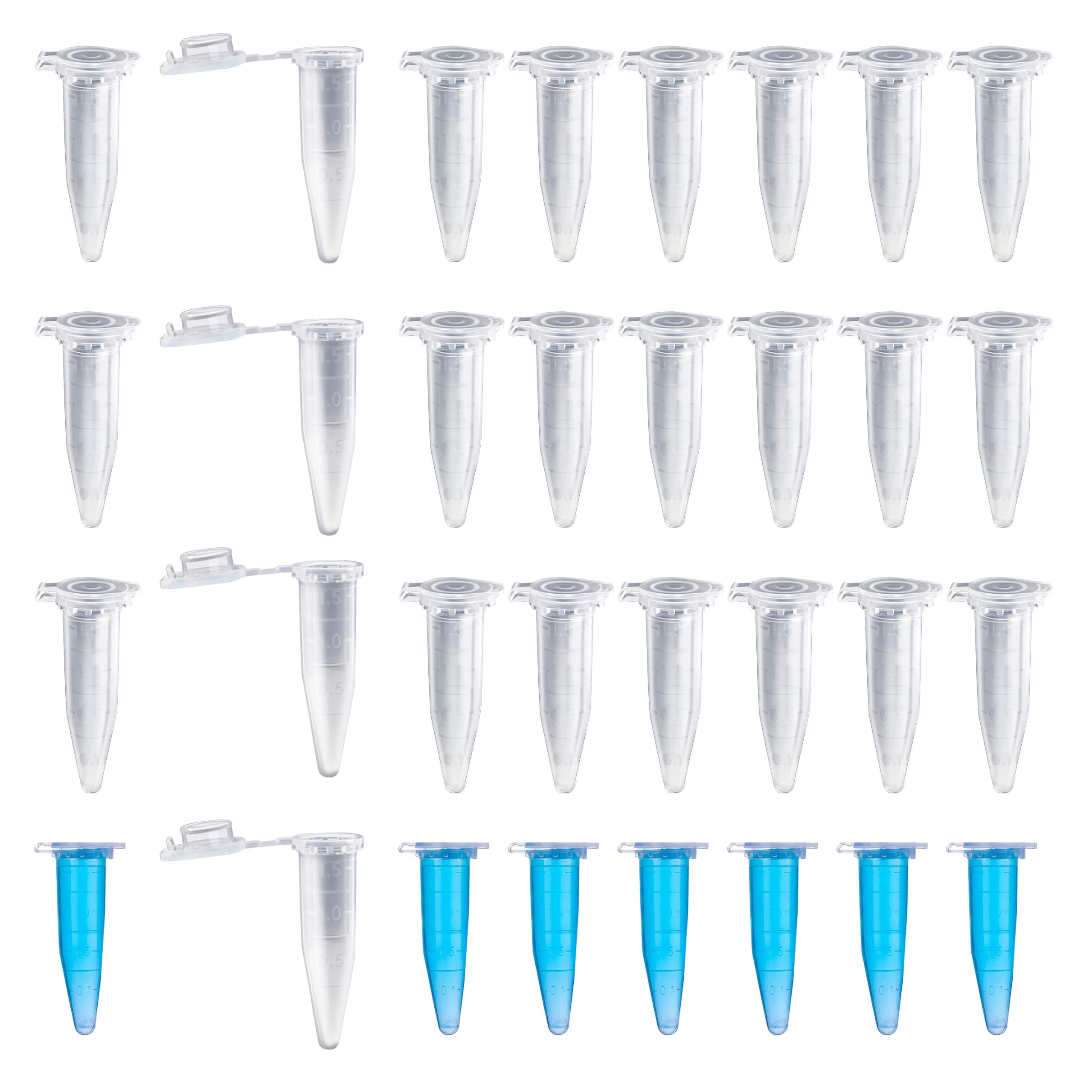 HUAZIZ 400 Pièces 1,5ml Tube à Centrifuger en Plastique Conique, Micro Centrifugeuse Tubes Tubes de Laboratoire Conteneurs D'échantillons avec Snap Cap pour l'analyse d'échantillons en Laboratoire