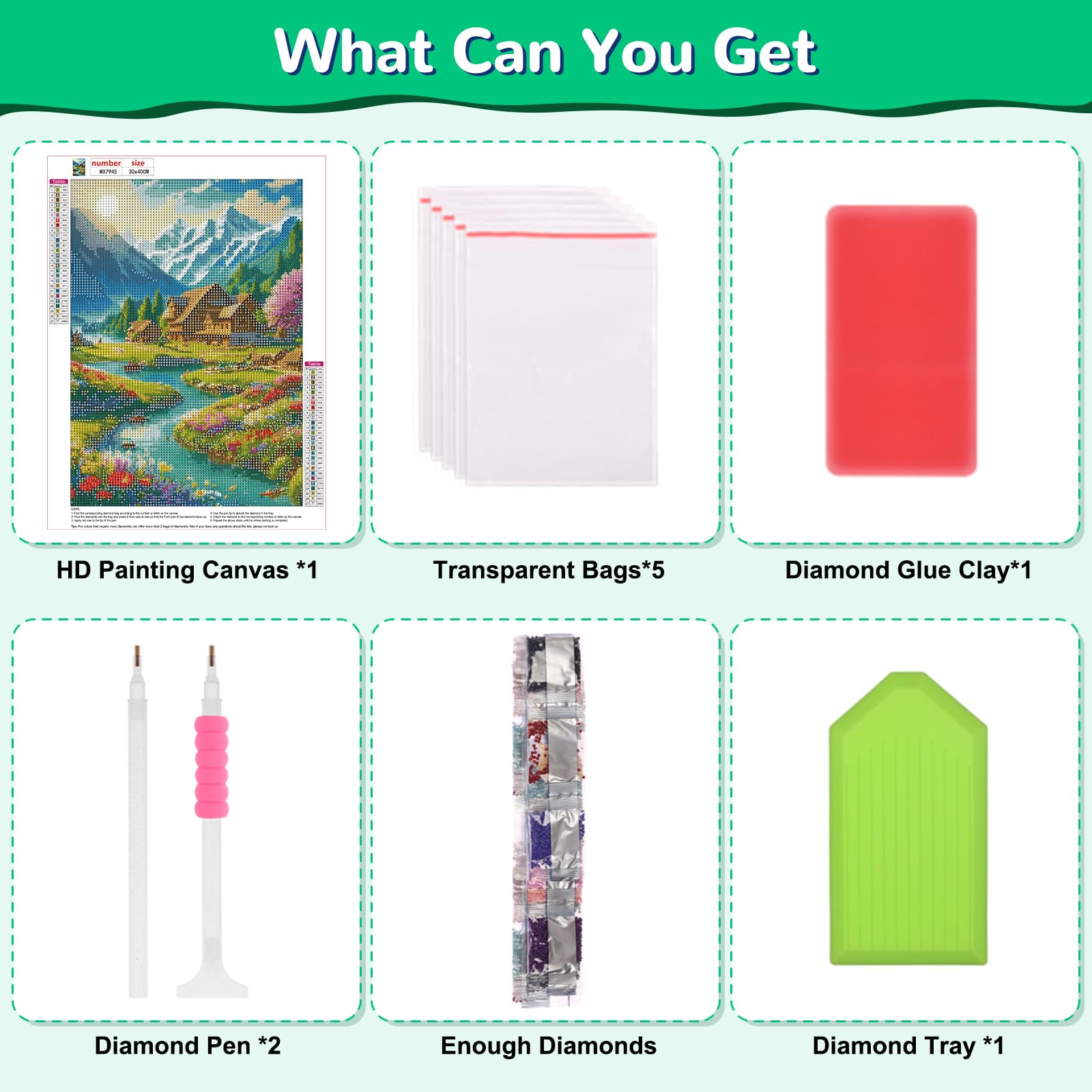HEIBAGO 5D Diamond Painting Kits for Adults DIY Landscape Full Drill Diamond Art Painting Kits - Image 3