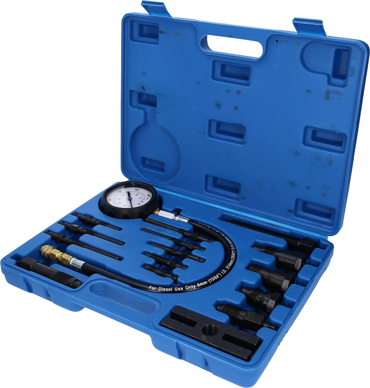 BRILLIANT TOOLS BT581000 Juego de comprobador de compresión para motores diésel, 18 pzs [Powered by KS TOOLS]