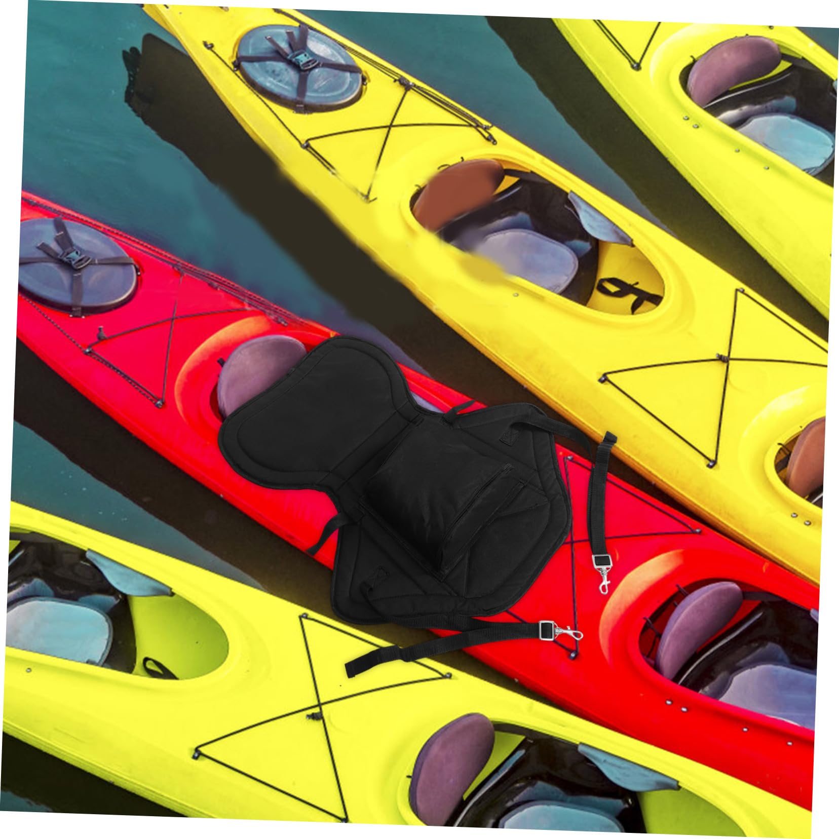 INOOMP Asiento Hinchable para Kayak Negro de Tela Oxford Reutilizable