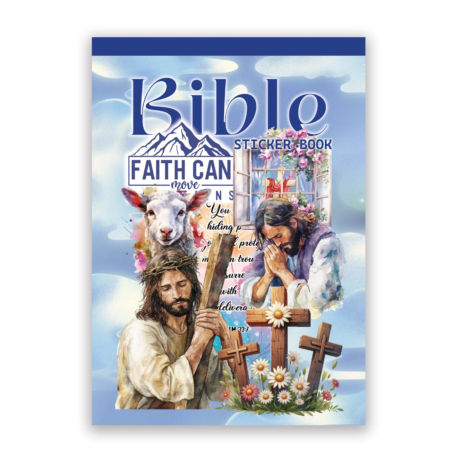 Livre d'autocollants inspirants avec versets de la Bible, 28 pages, 353 pièces d'autocollants religieux pour femmes et adultes, journal biblique et bouteille d'eau