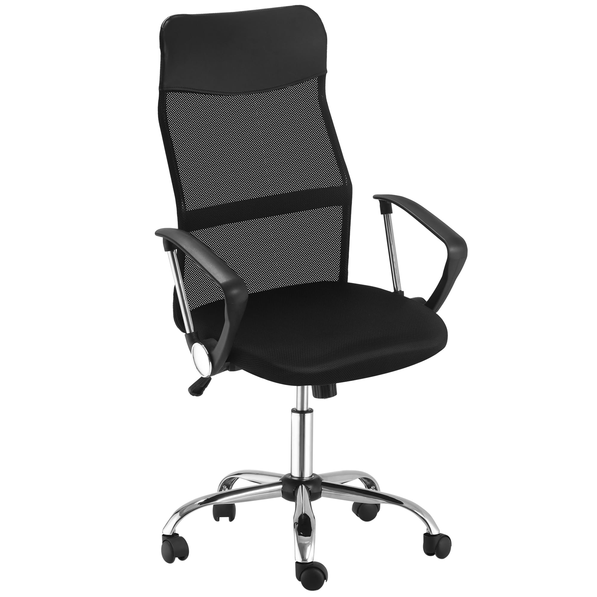 HOMCOM Mesh Office Chair, High Back Swivel for Home Office Study, Black — image 1