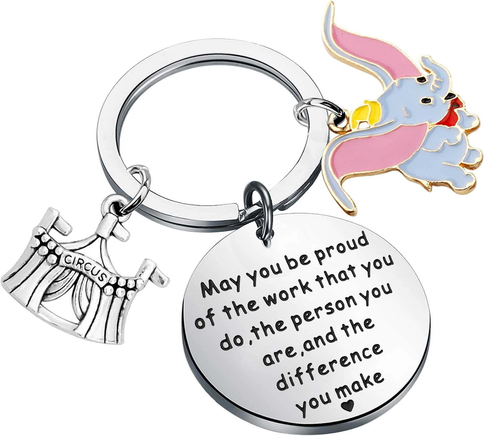 BAUNA Elephant Jewelry for Elephant Lovers May You Be Proud of The Work That You Do Elephants Inspiring Keychain